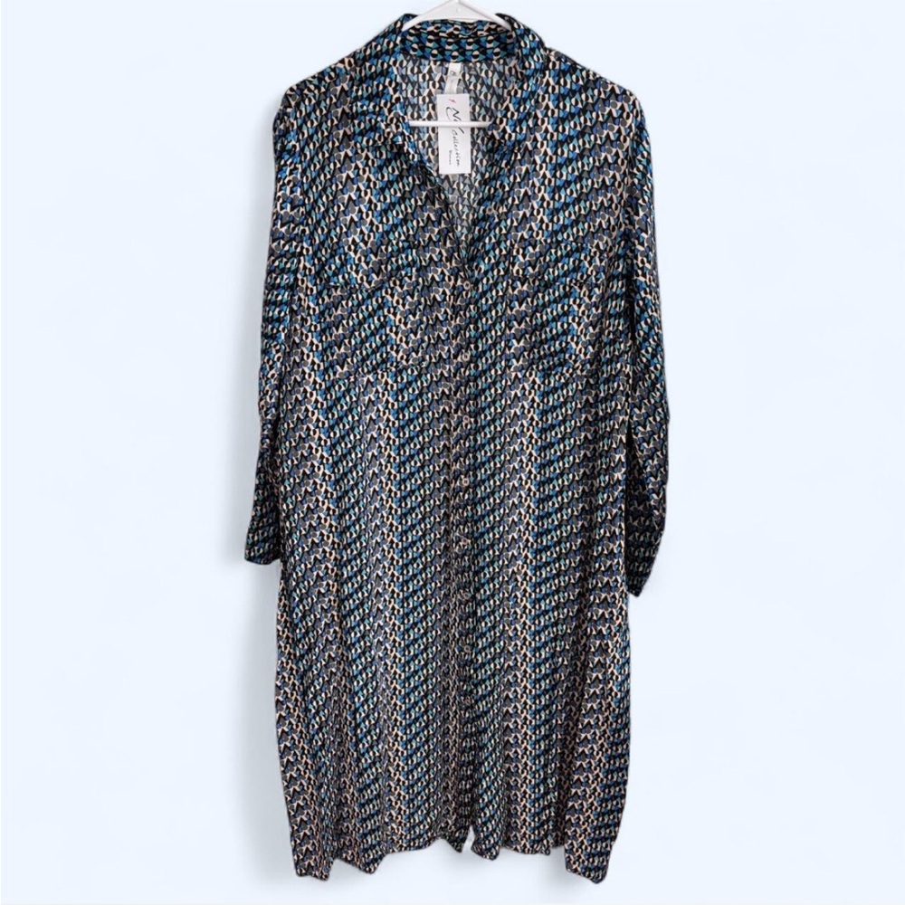 NY Collection Patterned Midi Dress Size 2X NWT